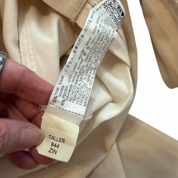 ZARA TRF Collection Tencel Utility Jumpsuit – Size S – Beige Belted One-Piece - Picture 12 of 16